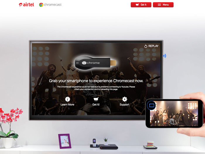 Airtel / Chromecast Experience slide 1